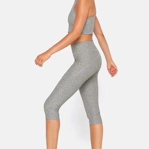 OUTDOOR VOICES HEATHER GREY 3/4 LENGTH LEGGINGS
